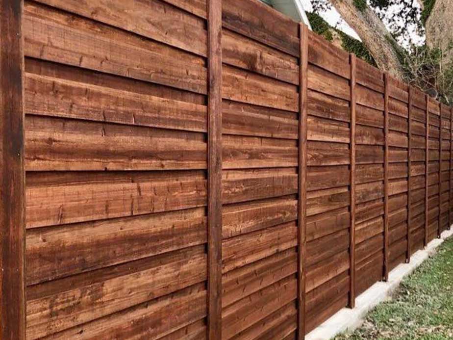 Duson LA horizontal style wood fence