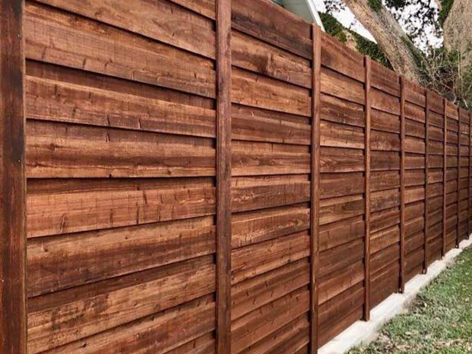 Sunset LA horizontal style wood fence